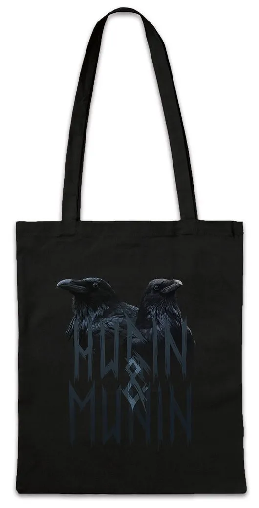Urban Backwoods Beuteltasche Hugin and Munin V Stofftasche Hugin Munin Odins Raben Odhins Ravens (1-tlg), Odin Thor Vikings Wikinger