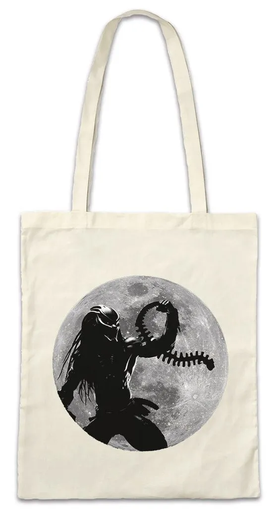 Urban Backwoods Beuteltasche Hunter Moon Stofftasche Mond Sci-Fi Predator Science Fiction Alien (1-tlg), Horror Trophy Jäger Schwarzenegger