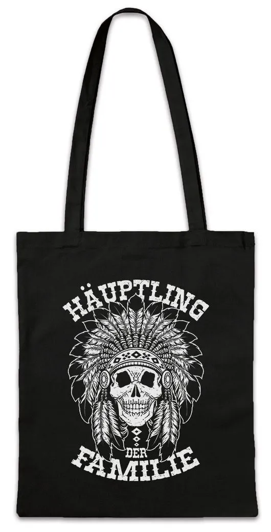 Urban Backwoods Beuteltasche Häuptling Der Familie Stofftasche Papa Opa Großvater Geschenk Opi (1-tlg), Vater Boss Spaß Oberhaupt