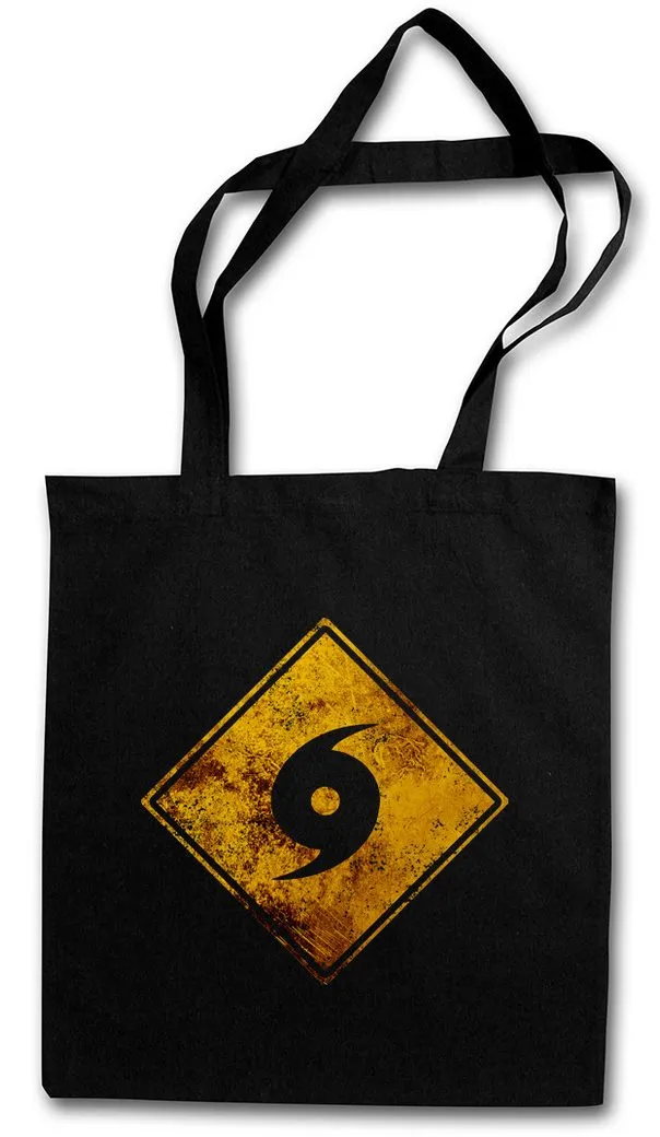 Urban Backwoods Beuteltasche Hurricane Warning Sign Stofftasche Warnung Schild Hurricanes Tornado (1-tlg), Storm Warnschild Logo Sturm