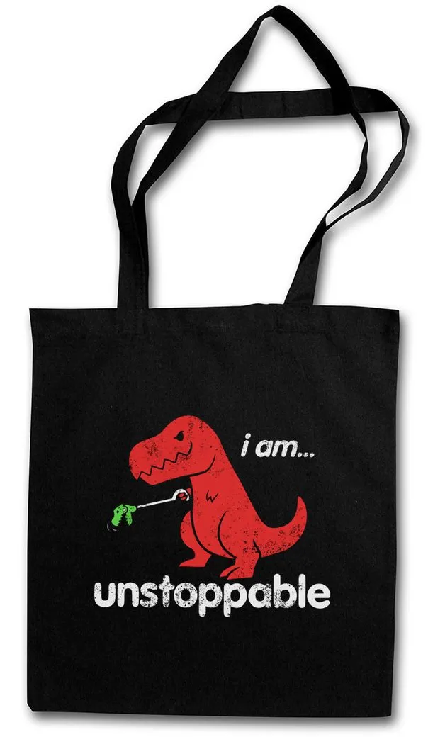 Urban Backwoods Beuteltasche I Am Unstoppable Stofftasche Tyrannosaurus Rex T-Rex Dinosaurier Who (1-tlg), Dinosaur Bambi Killed