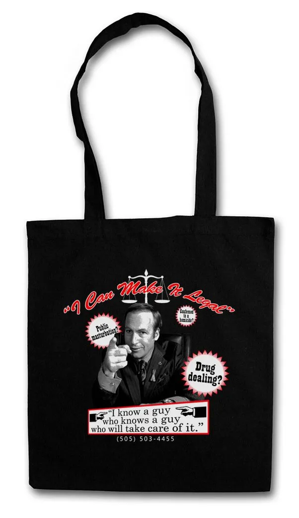 Urban Backwoods Beuteltasche I Can Make It Legal Stofftasche Breaking Better TV Lawyer Anwalt Call (1-tlg), Bad Goodman Heisenberg Saul