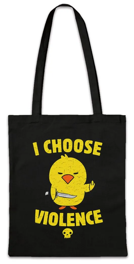 Urban Backwoods Beuteltasche I Choose Violence Rubber Duck Stofftasche Gummiente Entchen Küken Fun (1-tlg), Spaß Lustig