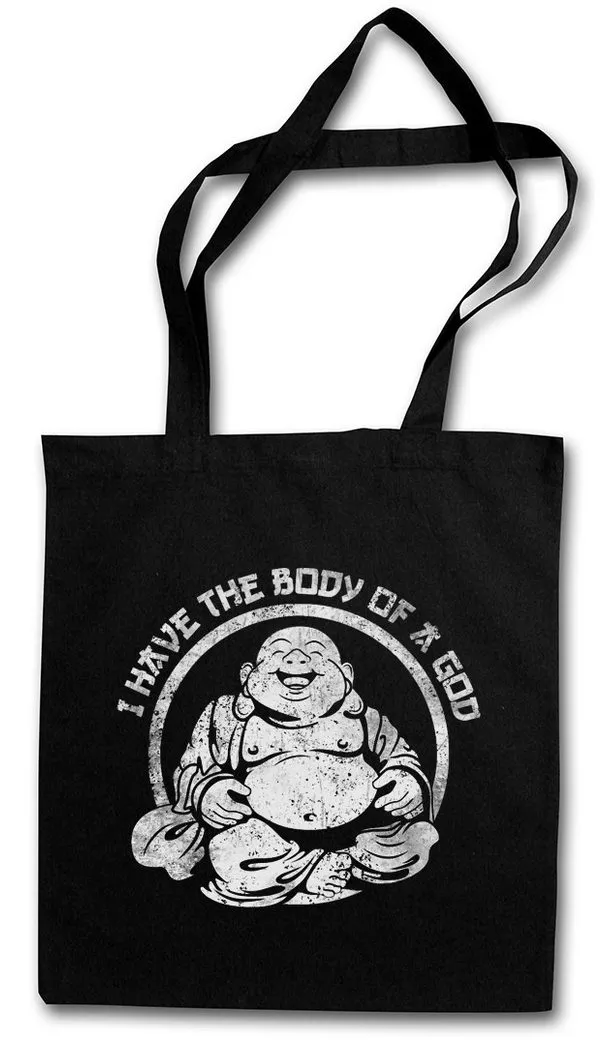 Urban Backwoods Beuteltasche I Have The Body Of A God Stofftasche Buddha Buddhismus Chubby Dick (1-tlg), Dicke Stolz Pride
