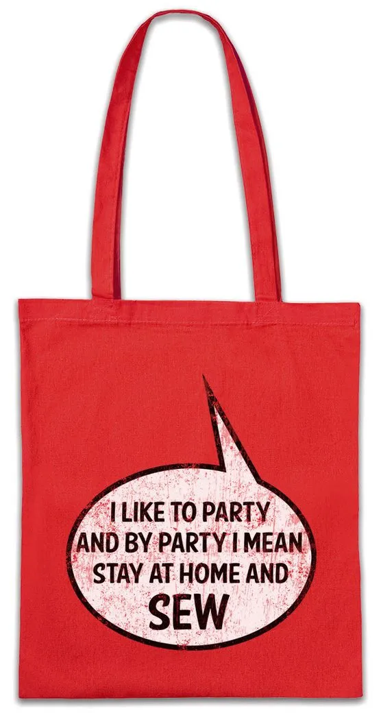 Urban Backwoods Beuteltasche I Like To Party Stofftasche Nähen Sewing Handwerk Schneider Tailor (1-tlg), Handwerker Nadel Und Faden