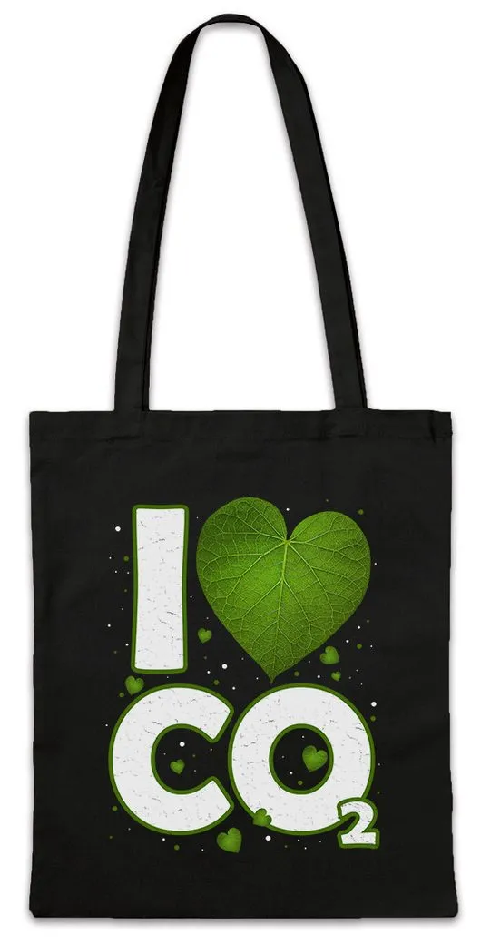 Urban Backwoods Beuteltasche I Love CO2 Stofftasche Plant Plfanze Naturschutz Klimaschutz Klima (1-tlg), Vegetarier Vegan Öko Gärtner