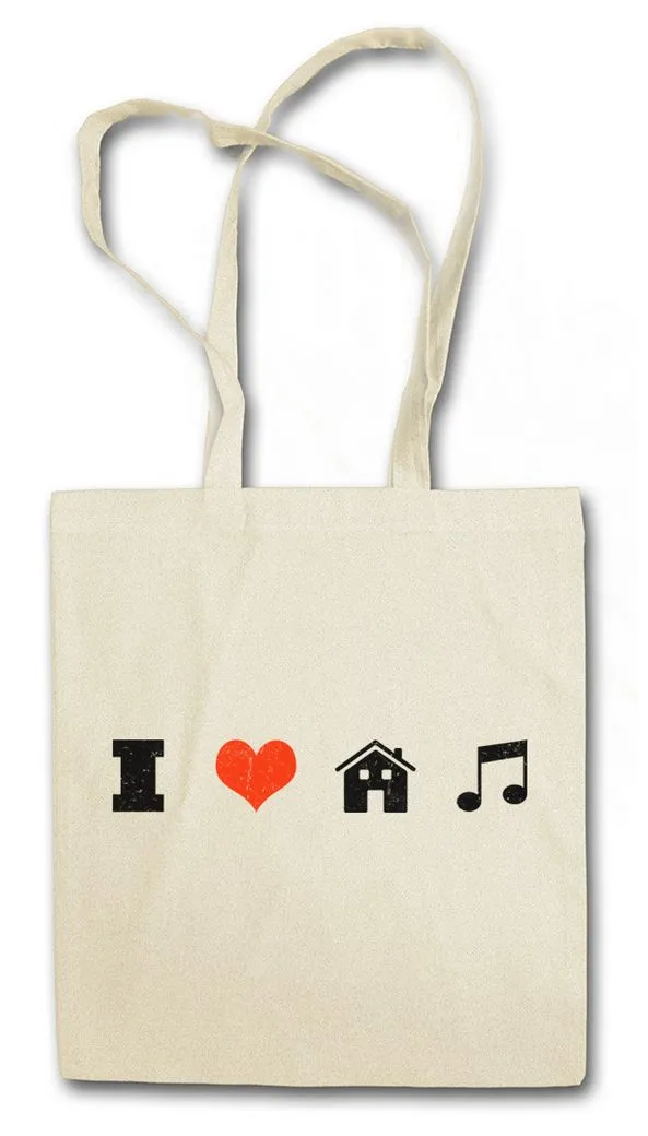Urban Backwoods Beuteltasche I Love House Music Stofftasche Elektro Electro Dance Techno Disco Acid (1-tlg), Chillout Minimal DJ Club