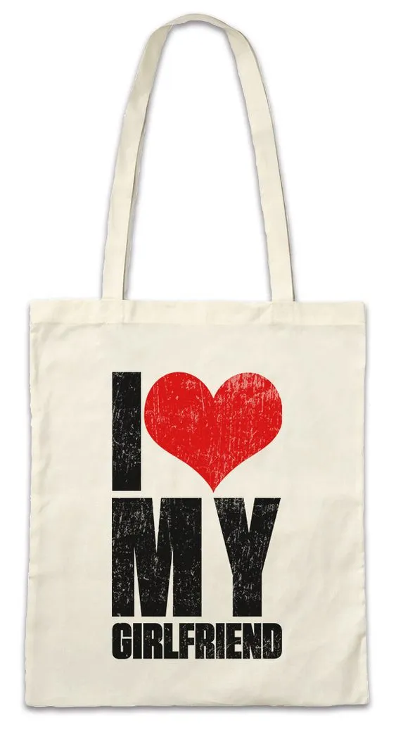 Urban Backwoods Beuteltasche I Love My Girlfriend Stofftasche Valentines Day Valentinstag Liebe (1-tlg), Woman Frau Wife Ehe