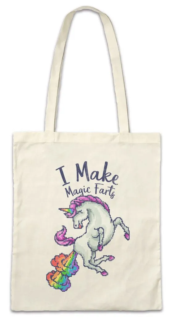 Urban Backwoods Beuteltasche I Make Magic Farts Stofftasche Geek Nerd Furzendes Einhorn Farting (1-tlg), Unicorn Gay Regenbogen Horn
