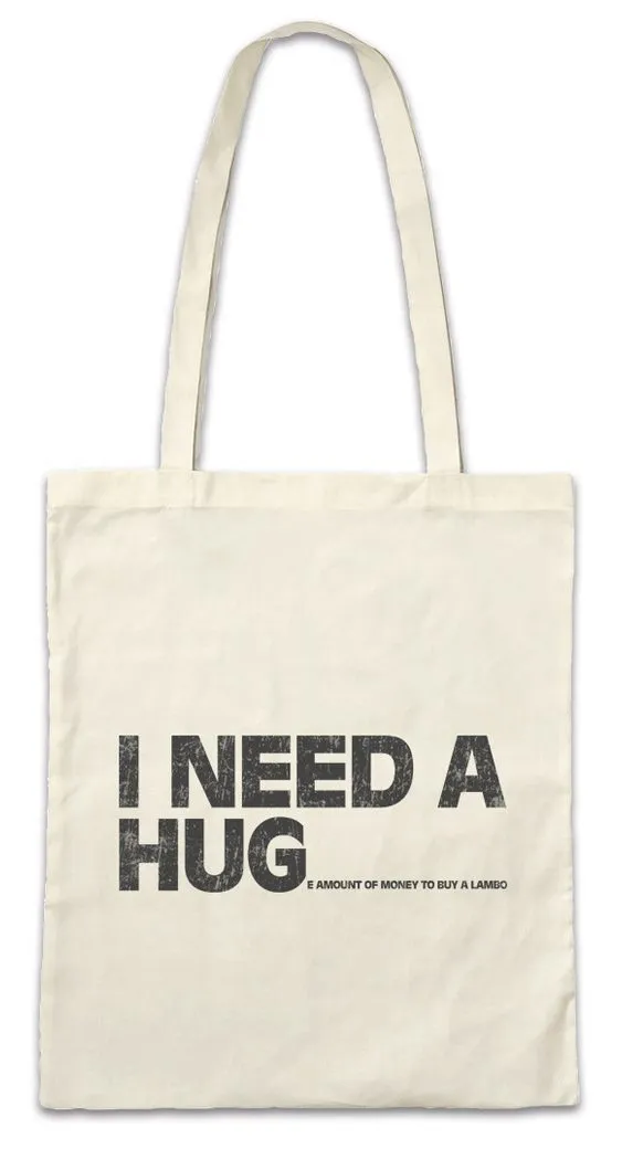 Urban Backwoods Beuteltasche I Need A Hug To Buy A Lambo Stofftasche Race Racing Car Auto Driver (1-tlg), Racer Biker Petrol Head