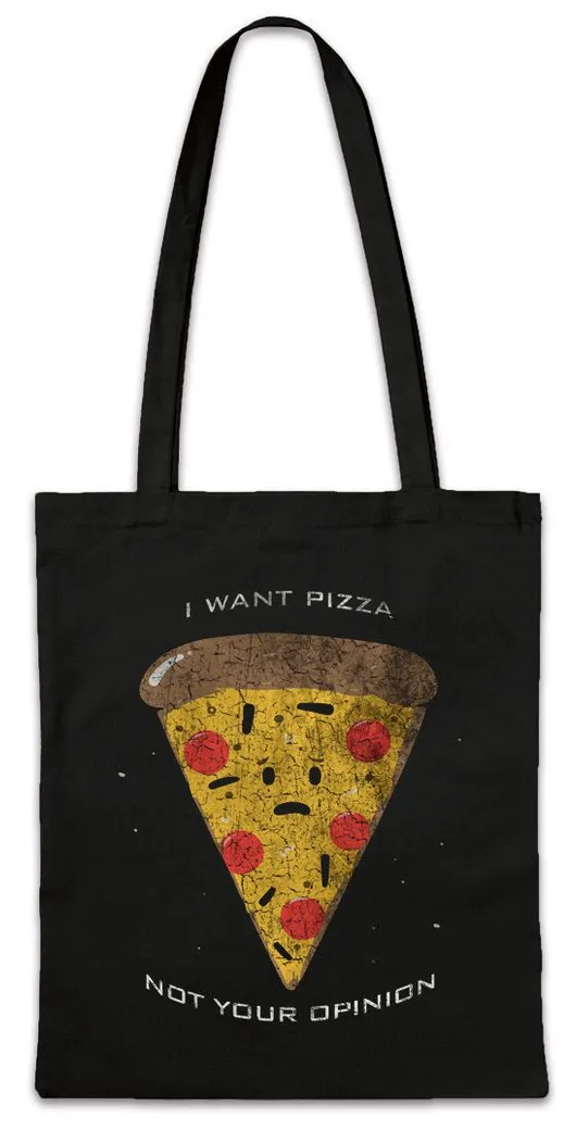 Urban Backwoods Beuteltasche I Want Pizza Stofftasche Viral Maker Bäcker Hawaii Pizzeria Love Kult (1-tlg), Cult Tratorria Symbol Zeichen