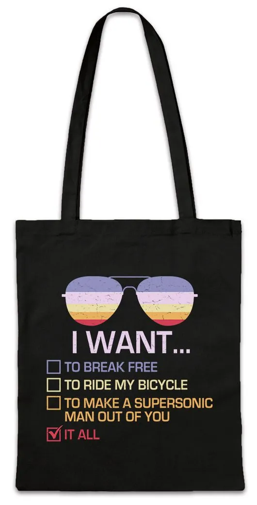 Urban Backwoods Beuteltasche I Want To Break Free Stofftasche Gay Lesbian LGBT LGBTQ GLBT Mercury (1-tlg), Queer Fun Trans