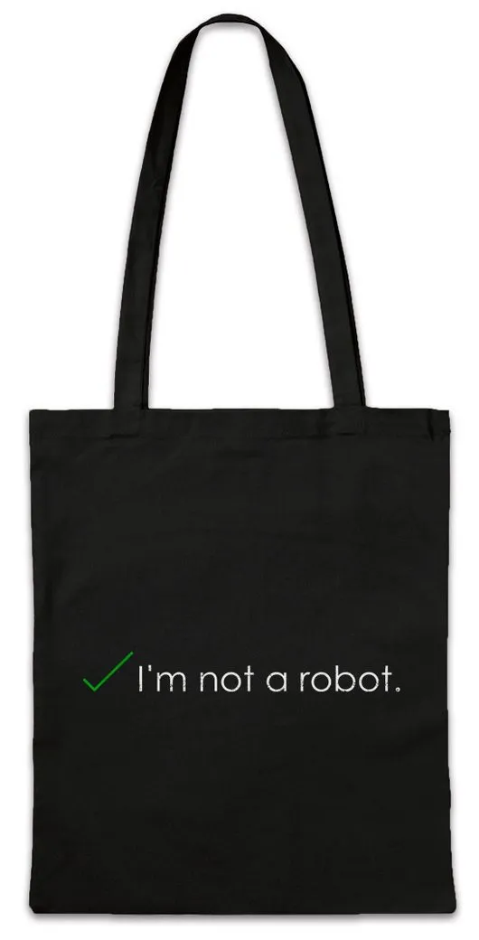 Urban Backwoods Beuteltasche I'm Not A Robot Stofftasche I Ich bin Kein Roboter Geek Nerd Android (1-tlg), Gamer Games Gaming Robots