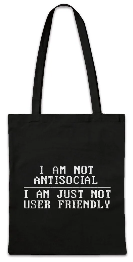 Urban Backwoods Beuteltasche I'm Not Antisocial Stofftasche Informatiker Programmierer PC (1-tlg), Informatik IT Computer Admin