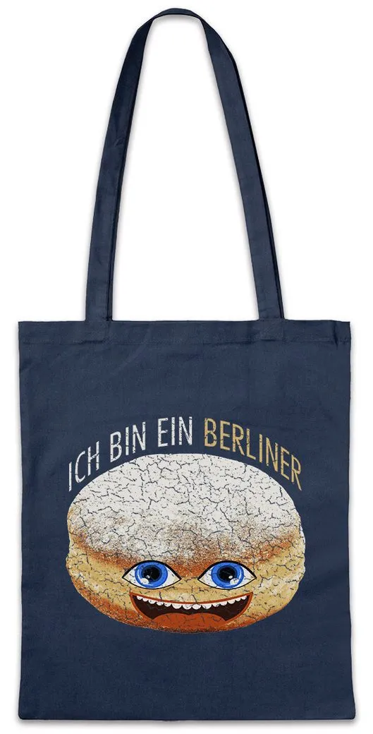 Urban Backwoods Beuteltasche Ich Bin Ein Berliner Stofftasche JFK Kreppel Krebbl Krapfen Konditor (1-tlg), Bäcker Bäckerei Gebäck Karneval