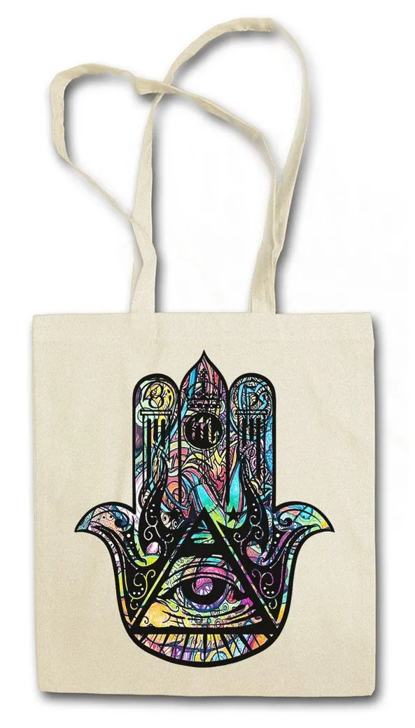 Urban Backwoods Beuteltasche Illuminati Hand Hamsa Stofftasche Illuminaten Freimaurer Society Auge (1-tlg), Free NWO Masons Loge