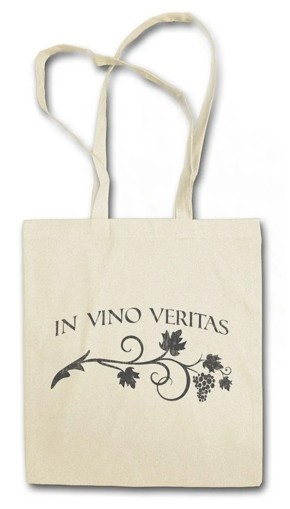 Urban Backwoods Beuteltasche In Vino Veritas Stofftasche Alkaios TV Series Quote Zitat Winzer (1-tlg), Weinlese Weingut Wine Wein