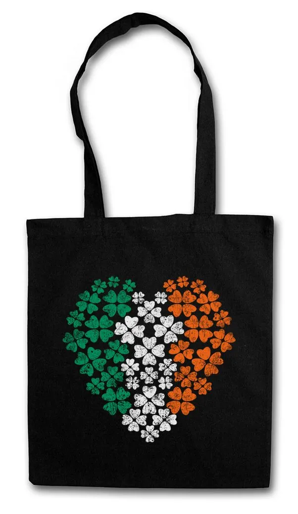 Urban Backwoods Beuteltasche Irish Cloverleaf Heart Stofftasche Cloverleaf Irland Ireland Kleeblatt (1-tlg), Irish Green Fighting Kelten