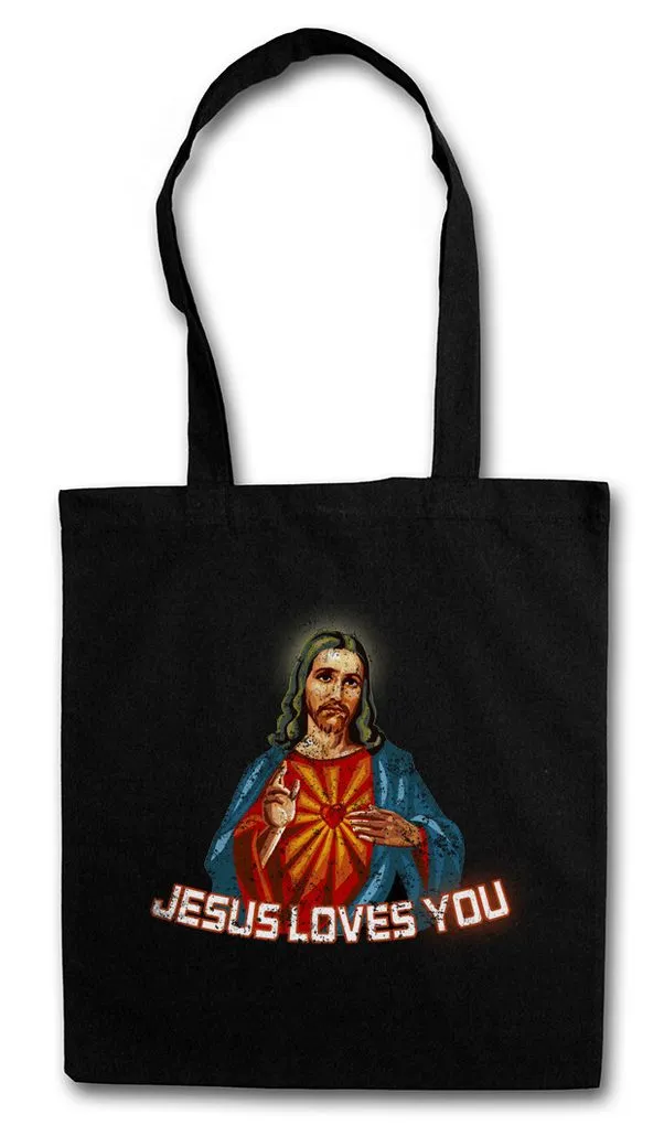 Urban Backwoods Beuteltasche Jesus Loves You Stofftasche Religion Christs Christ Christanity (1-tlg), Christentum christlich Messiah Messias