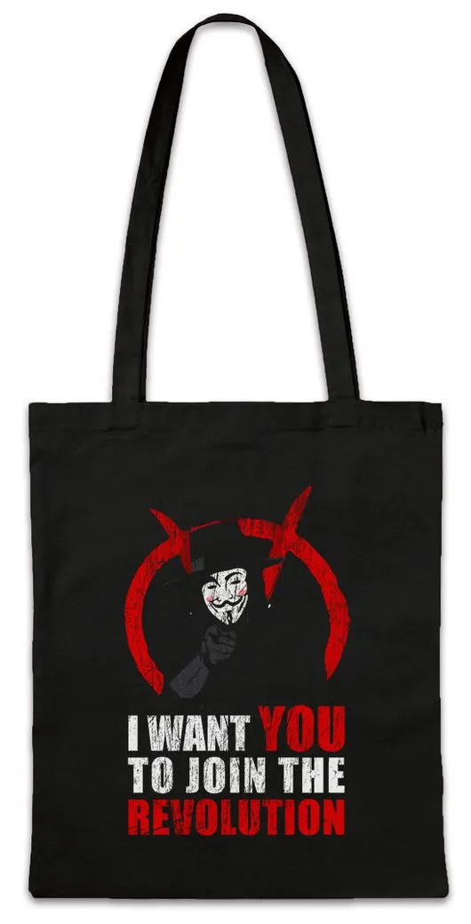 Urban Backwoods Beuteltasche Join The Revolution Stofftasche Anonymous Guy Fawkes We Are Legion (1-tlg), Never Forget Mask Forgive