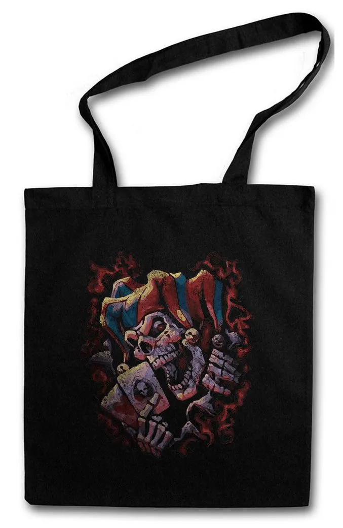 Urban Backwoods Beuteltasche Joker Skull II Stofftasche Schädel Death Totenschädel Totenkopf Art (1-tlg), Tattoo Rockabilly Skeleton Oldschool