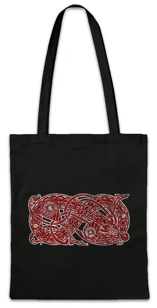 Urban Backwoods Beuteltasche Jörmungandr II Stofftasche Midgard World Schlange Seeschlange Sea (1-tlg), Serpent Snake Wikinger Vikings