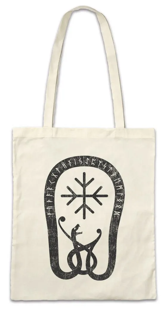 Urban Backwoods Beuteltasche Jörmungandr III Stofftasche Drache Drachen Vikings Wikinger Prost (1-tlg), Walhalla Odhin Thor Wotan