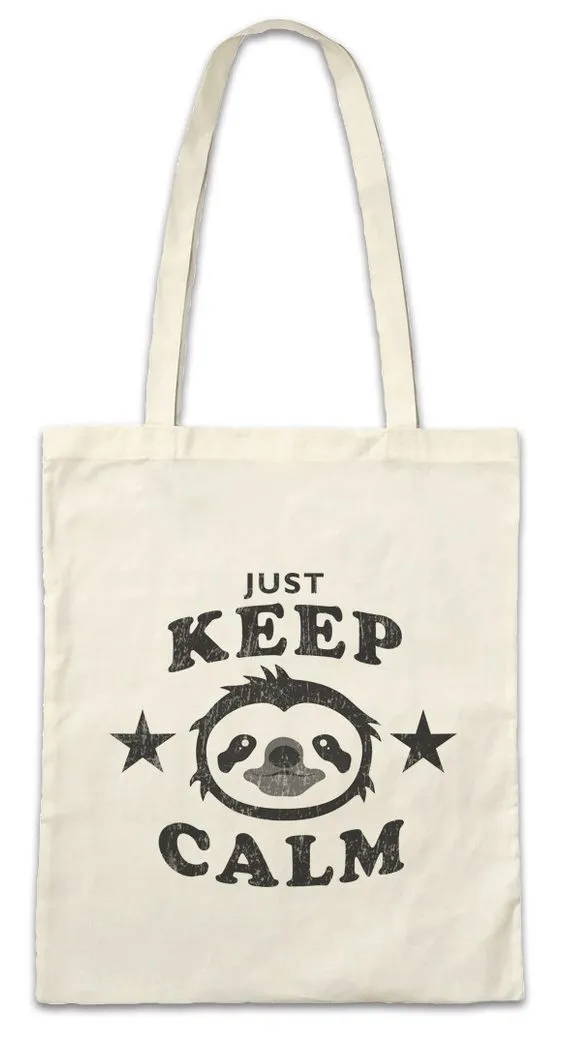 Urban Backwoods Beuteltasche Just Keep Calm Stofftasche Hakuna Matata Faultier Sloth Faulenzen (1-tlg), Chillen Schlafen Sleep Geh