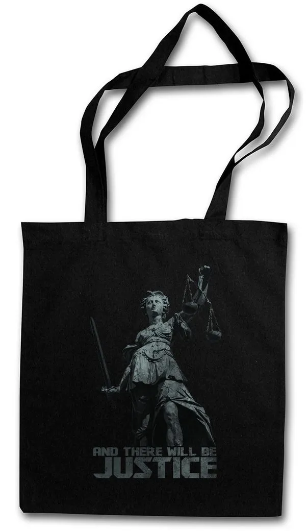 Urban Backwoods Beuteltasche Justitia I Stofftasche And There Will Be Justice Gericht Göttin (1-tlg), Gerechtigkeit Gesetz Anwalt Lawyer