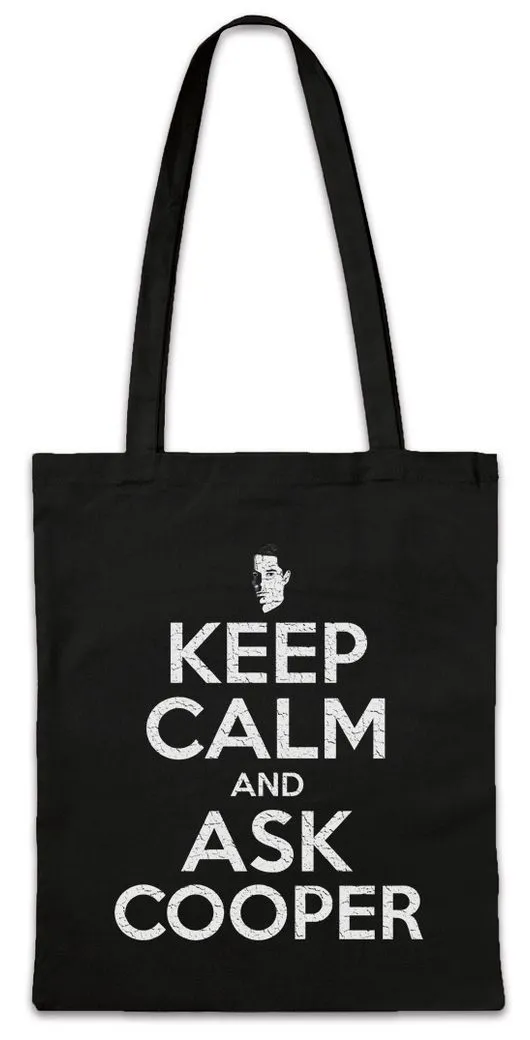Urban Backwoods Beuteltasche Keep Calm And Ask Cooper Stofftasche Fun Twin Film TV Serie Series (1-tlg), Peaks Fun Letters Run