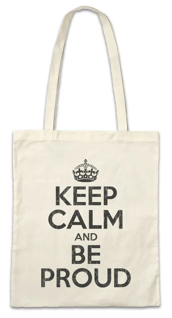 Urban Backwoods Beuteltasche Keep Calm And Be Proud Stofftasche Stolz Pride Gay Lesbian Queer Trans (1-tlg), LGBTQ Schwul Lesbisch Homosexuell