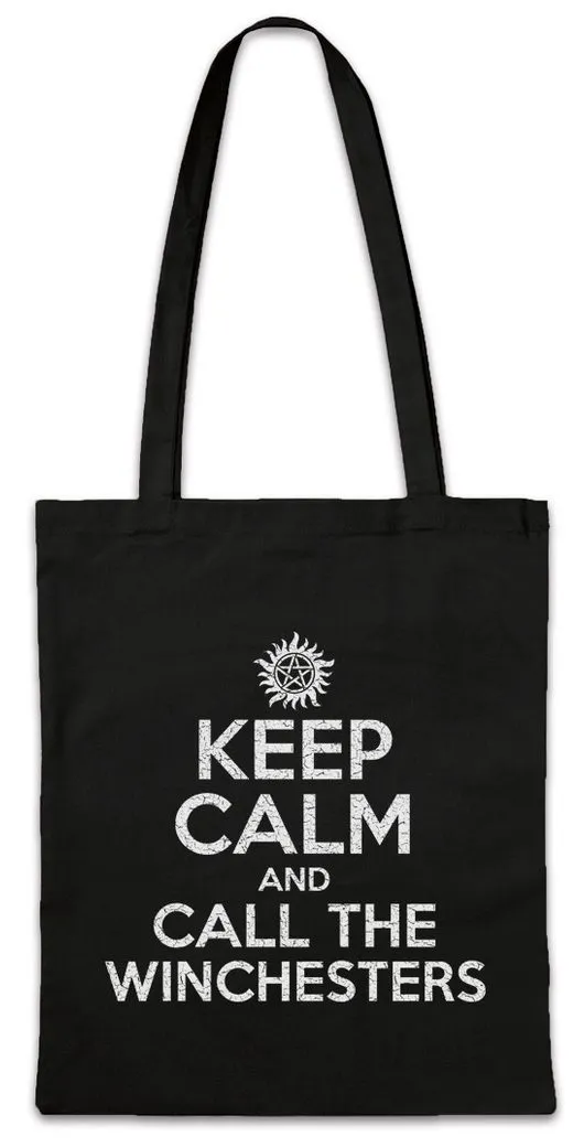 Urban Backwoods Beuteltasche Keep Calm And Call The Winchesters Stofftasche Supernatural Fun Logo (1-tlg), Pentragramm Pentacle Serie