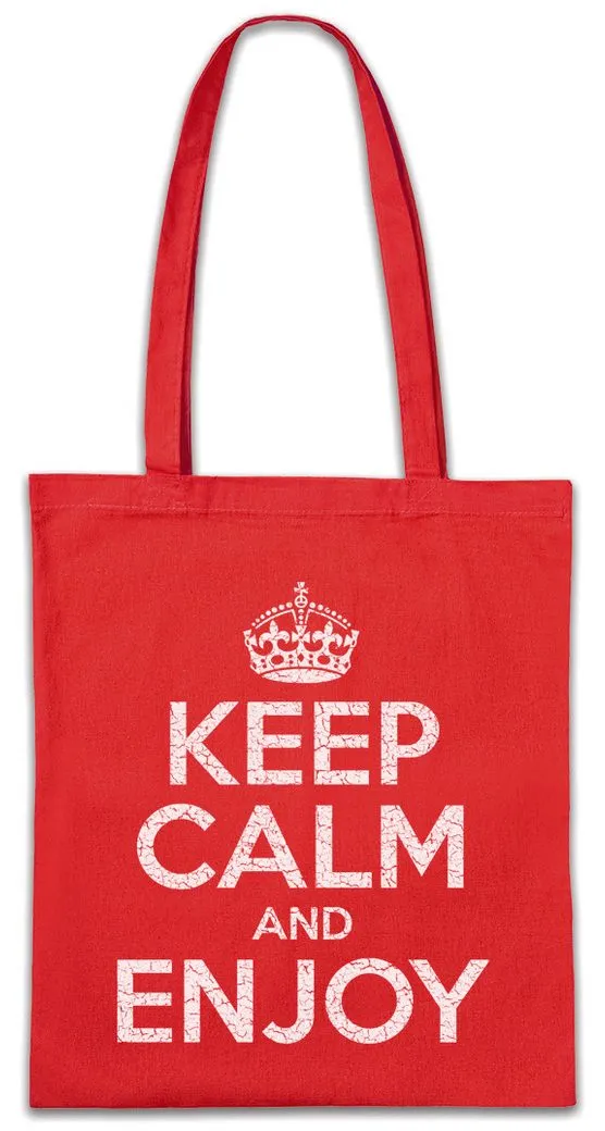 Urban Backwoods Beuteltasche Keep Calm And Enjoy Stofftasche Happy Glücklich Positive Positiv Glück (1-tlg), Luck Lucky Life Don´t