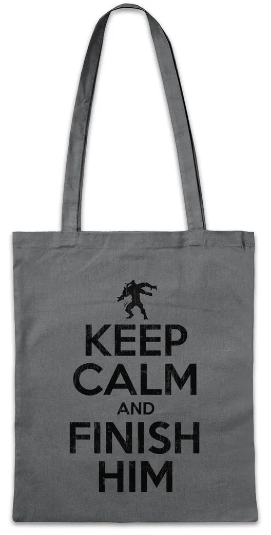 Urban Backwoods Beuteltasche Keep Calm And Finish Him Stofftasche Mortal Fun Raiden Kombat Goro (1-tlg), Shao Characters Charaktere Kung