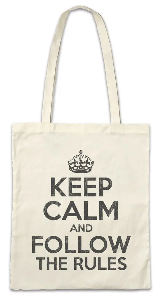 Urban Backwoods Beuteltasche Keep Calm And Follow The Rules Stofftasche Biker Club MC Motorrad Club (1-tlg), Biker Rocker Bike Sensenmann