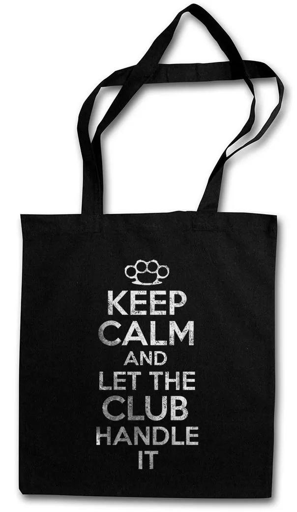 Urban Backwoods Beuteltasche Keep Calm And Let The Club Handle It Stofftasche MC Rocker Outlaw (1-tlg), Biker Motorradclub Motorrad Schlagring