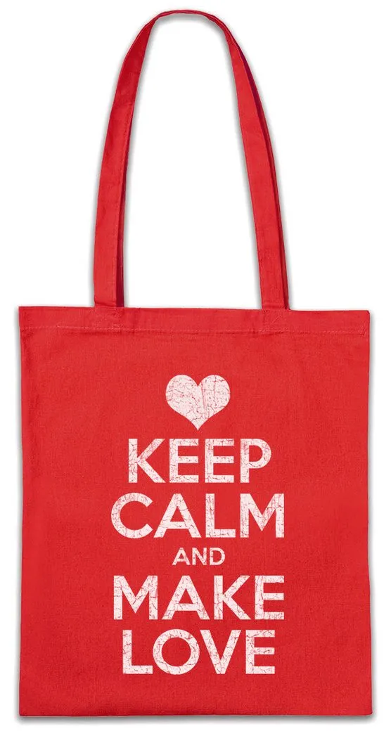 Urban Backwoods Beuteltasche Keep Calm And Make Love Stofftasche Kuss Liebe Amour Amore Küss Mich (1-tlg), Single Girl Boy Gay