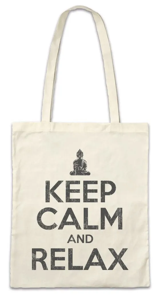 Urban Backwoods Beuteltasche Keep Calm And Relax Stofftasche Schlafen Schlaf Chill Chiller Relaxing (1-tlg), Sleep Sleeping Siesta Faultier