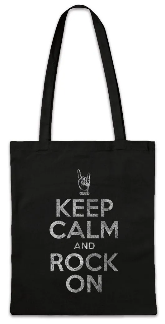Urban Backwoods Beuteltasche Keep Calm And Rock On Stofftasche Heavy Metal Hard Rock Faust Sign (1-tlg), Zeichen Hand Symbol Logo
