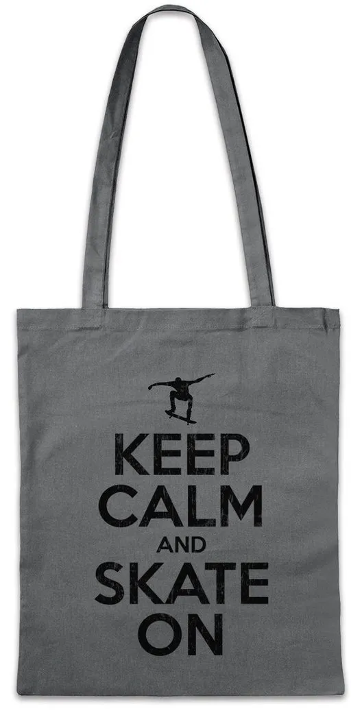 Urban Backwoods Beuteltasche Keep Calm And Skate On Stofftasche Skateboard Skate Or Skater Park (1-tlg), Deck Die Sk8 Skull