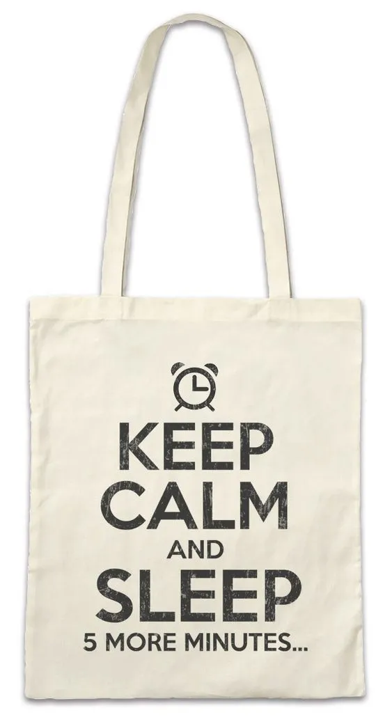 Urban Backwoods Beuteltasche Keep Calm And Sleep Stofftasche Schlafen Schlaf Chill Chiller Relax (1-tlg), Sleep Sleeping Siesta Faultier