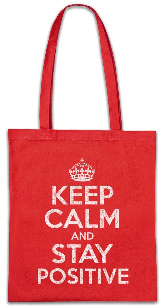 Urban Backwoods Beuteltasche Keep Calm And Stay Positive Stofftasche Happy Glücklich Positive (1-tlg), Positiv Glück Luck Lucky