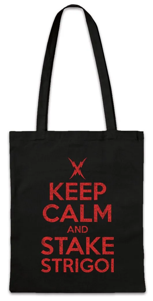 Urban Backwoods Beuteltasche Keep Calm And Strake Strigoi Stofftasche The Vampire Strain Vampir (1-tlg), Symbol Sign Logo Zeichen
