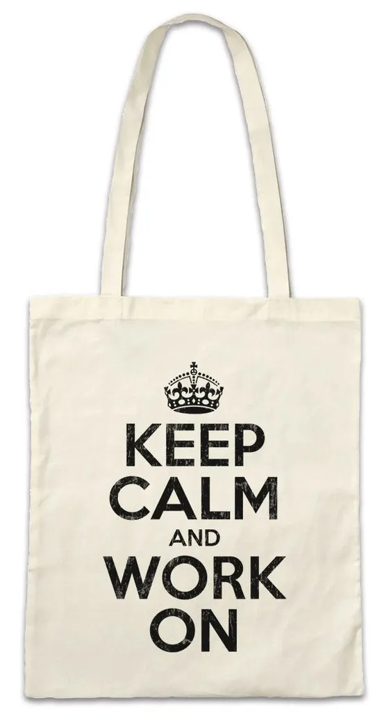 Urban Backwoods Beuteltasche Keep Calm And Work On Stofftasche Arbeiter Handwerker Mechaniker Pump (1-tlg), Body Building Gym Fitness