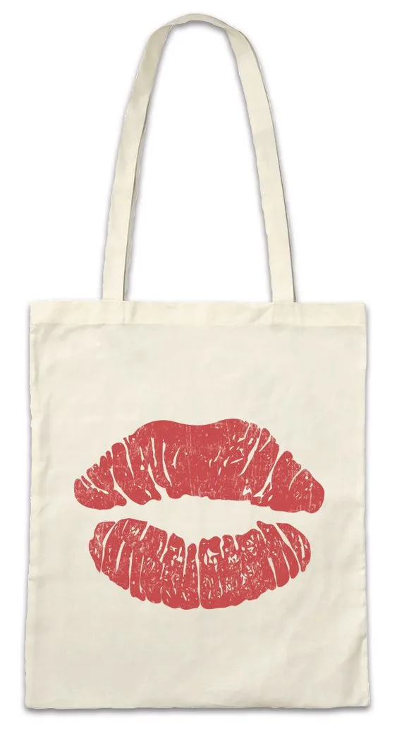Urban Backwoods Beuteltasche Kiss Lips Stofftasche Kuss Love Liebe Amour Amore Küss Mich Single (1-tlg), Girl Boy Gay Lesbian