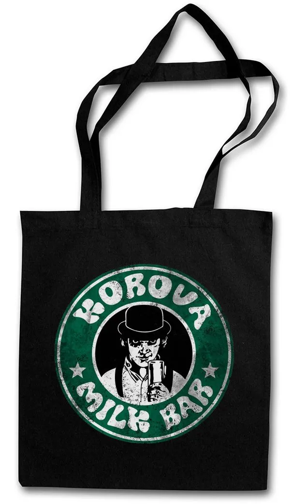 Urban Backwoods Beuteltasche Korova Milk Bar Stofftasche Alex Clockwork Rock Mod Punk Orange Kult (1-tlg), Uhrwerk Milchbar Bar Orange