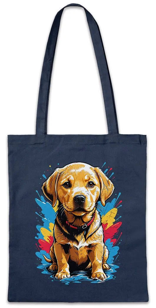 Urban Backwoods Beuteltasche Labrador Puppy Art Stofftasche Golden Retriever Welpe Hund Dog Breed (1-tlg), Pet Rasse Züchter Fan