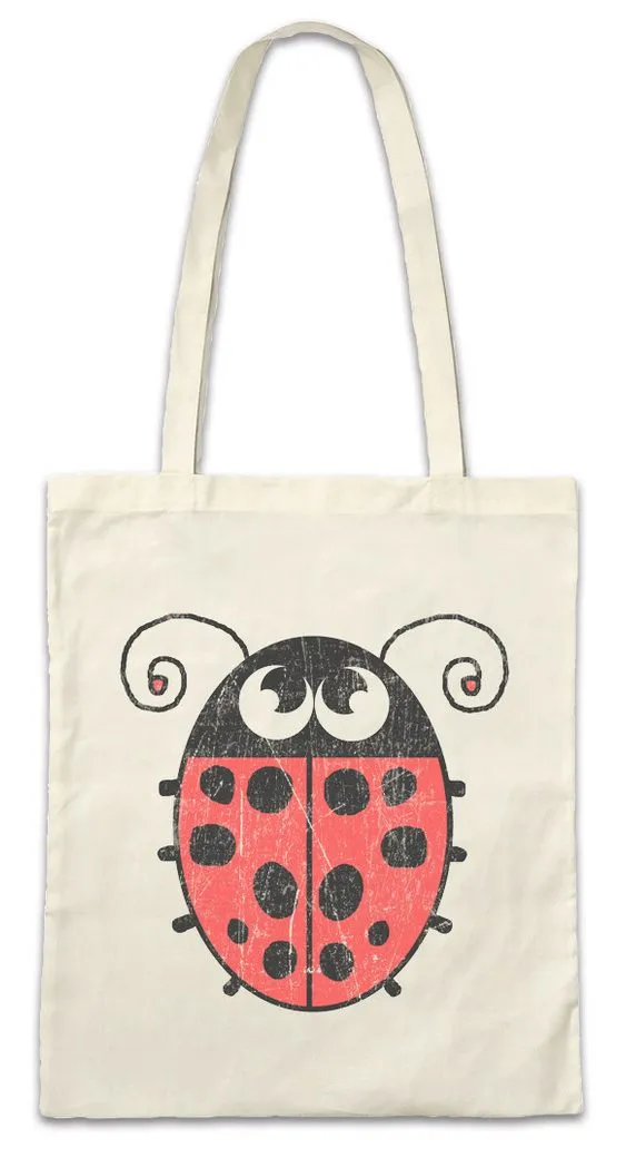 Urban Backwoods Beuteltasche Ladybug I Stofftasche Marienkäfer Käfer Beetle Sweet Cute Comic Punkte (1-tlg), Points Point Toon Cartoon