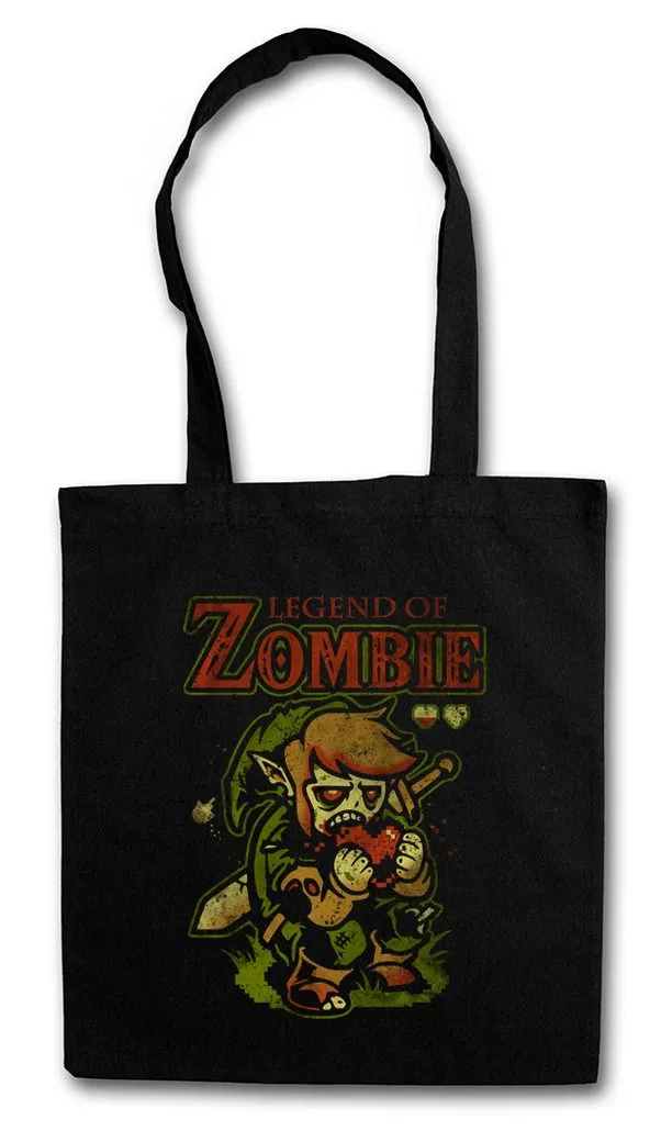 Urban Backwoods Beuteltasche Legend Of Zombie Stofftasche Fun Zombie Heart Eating Brain Zelda The (1-tlg), Game Walking Dead