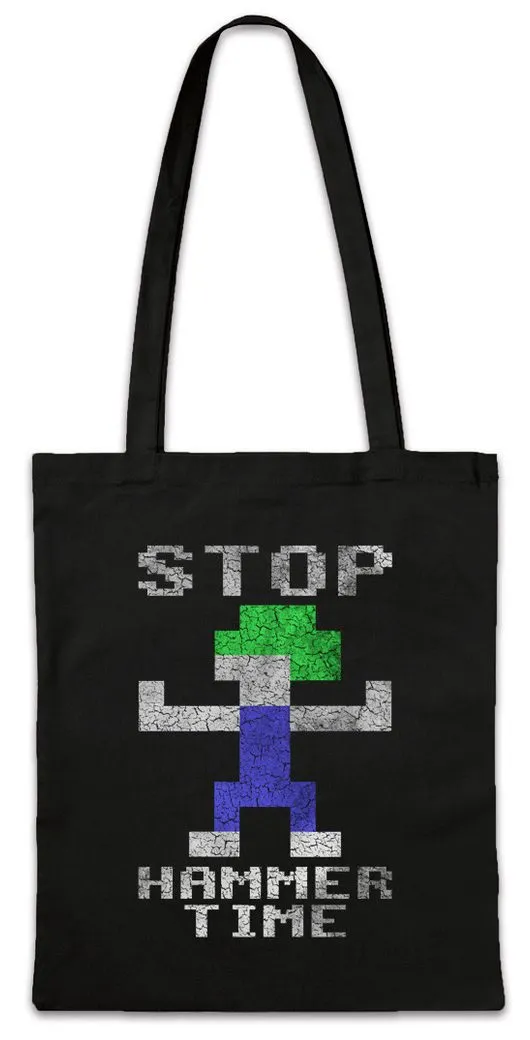 Urban Backwoods Beuteltasche Lemmings Hammer Time Stofftasche Lemminge Video Kult Computer Game (1-tlg), Gamer Gaming Geek Nerd